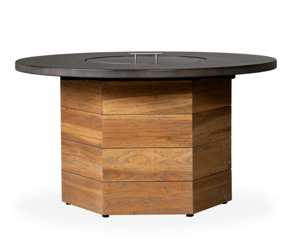 Teak 48" Hexagonal Fire Table