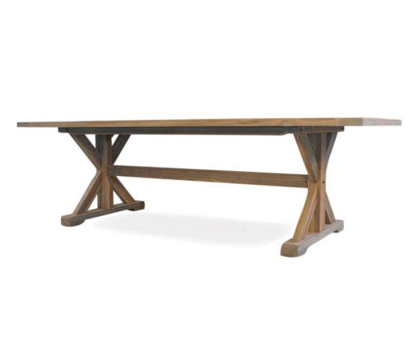 Teak 99" Rectangular Dining Table - Trestle Base