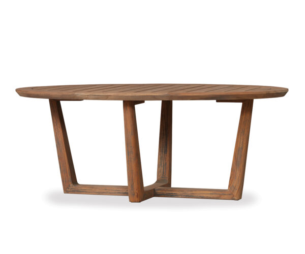 Teak 48" Oval Cocktail Table - Sled Base
