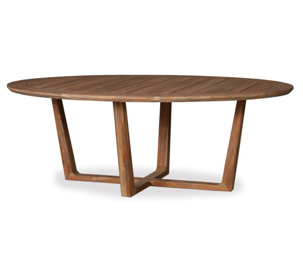 Teak 84" Oval Dining Table - Sled Base