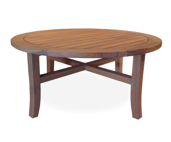 Teak 40" Round Tapered Leg Cocktail Table