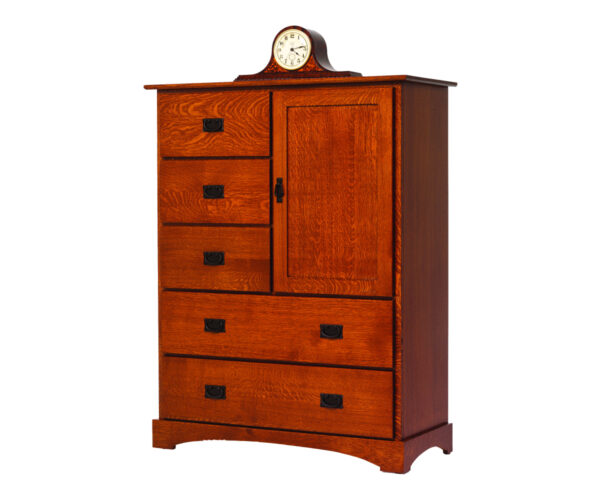 Old English Mission Chest of Drawers With Door