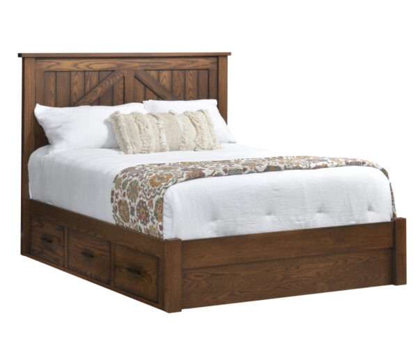 Mountain Lodge Panel Bed With Drawer Units Raised 2"
