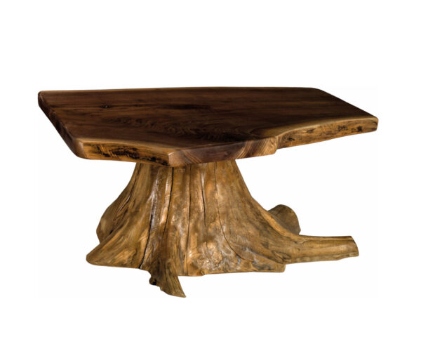 Live Edge Coffee Table with Stump Base