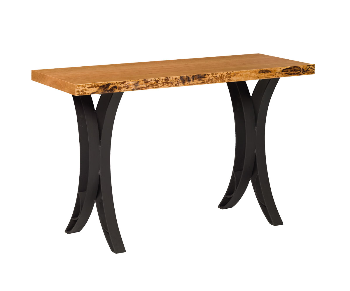 Live Edge Sofa Table with Double Curved Base