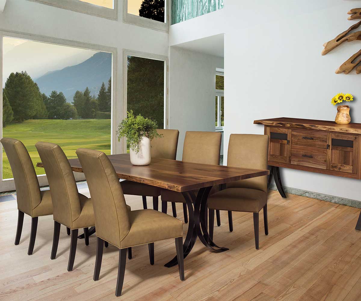 Live Edge Bench with Double Curved Base - Image 2