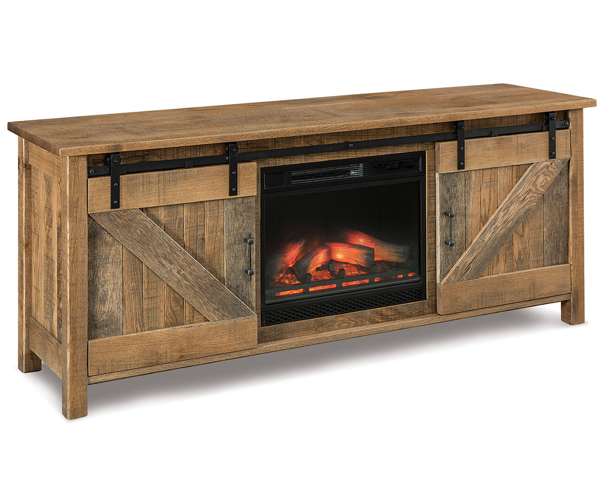 Houston Media Stand With Fireplace