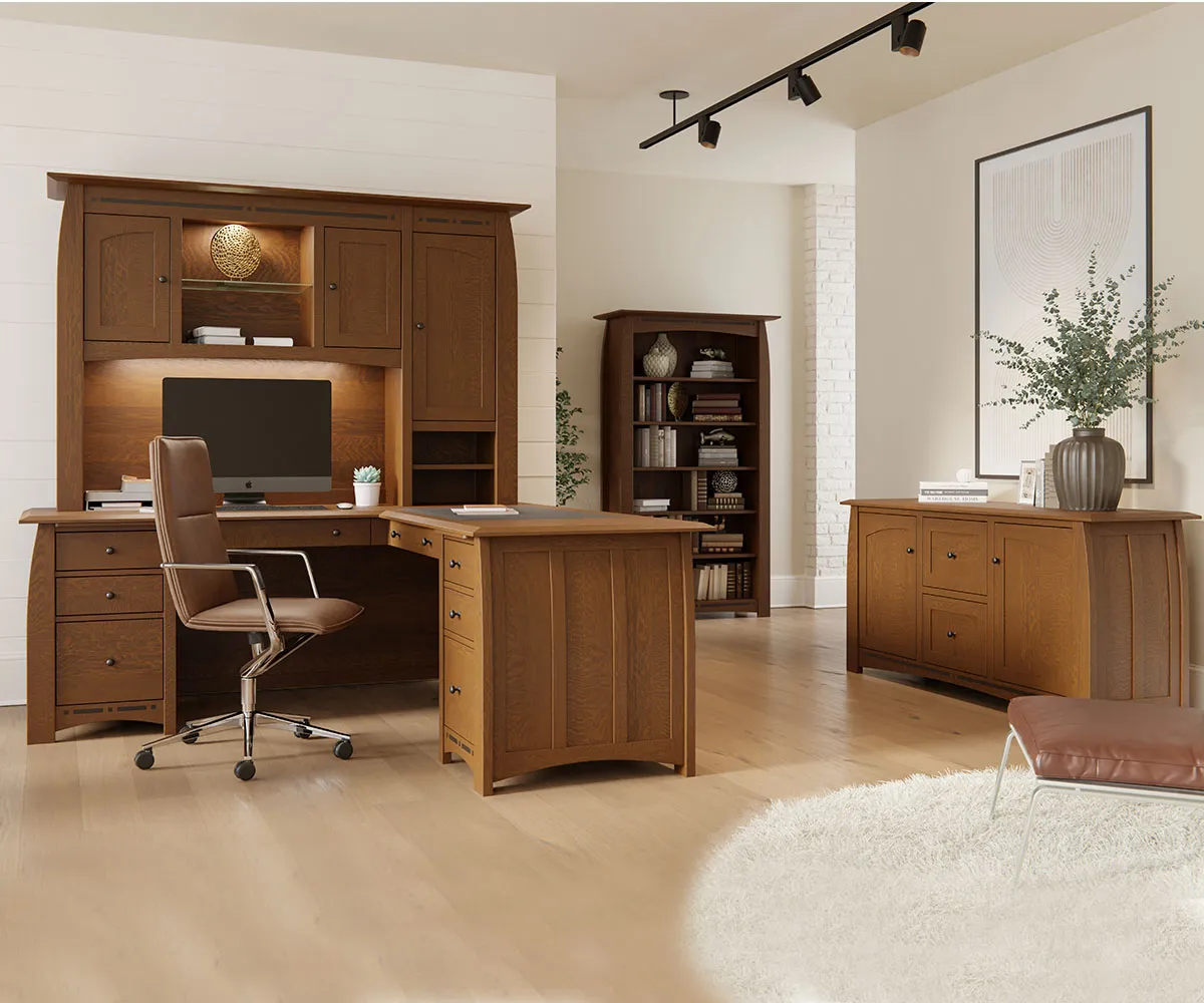 Boulder Creek L Shape Desk With Hutch - Image 3